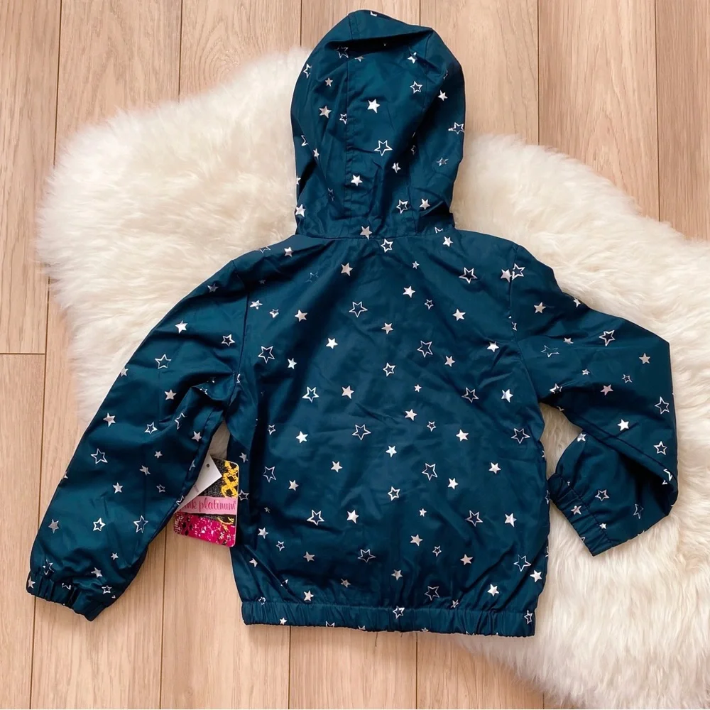 Pink Platinum, silver stars jacket, size 3T